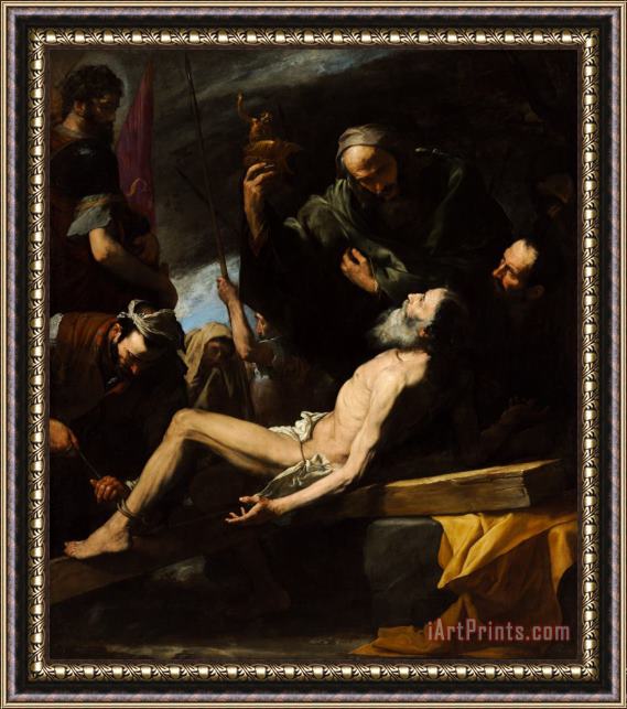 Italian Martirio De San Andres (museo De Bellas Artes De Budapest, 1628. Oleo Sobre Lienzo, 209 X 183 Cm).jpg Framed Painting