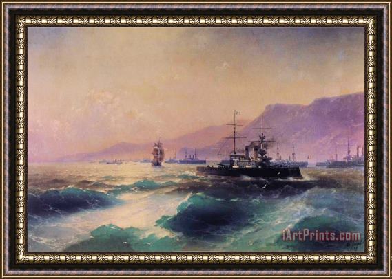 Ivan Constantinovich Aivazovsky Gunboat Off Crete Framed Print