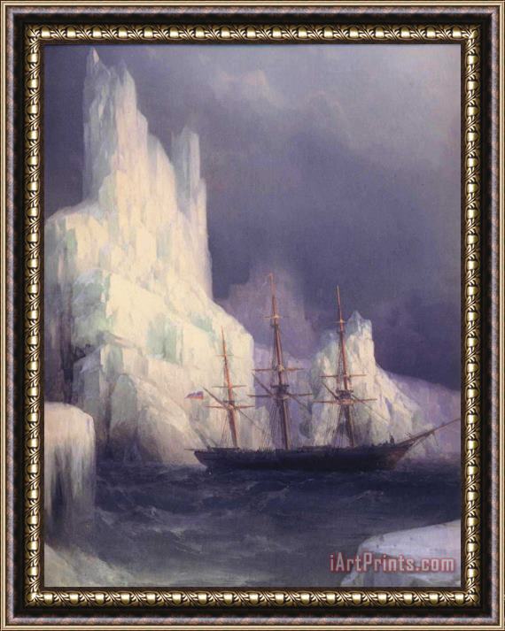 Ivan Constantinovich Aivazovsky Icebergs in The Atlantic Detail Framed Print