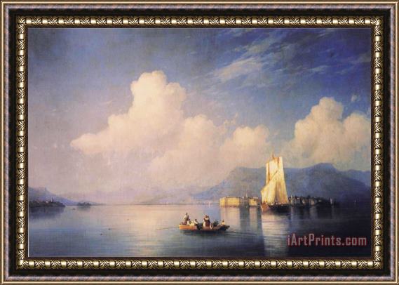 Ivan Constantinovich Aivazovsky Lake Maggiore in The Evening Framed Print