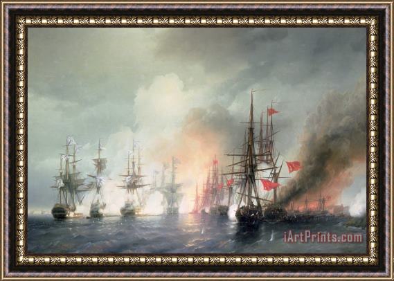 Ivan Konstantinovich Aivazovsky Russian Turkish Sea Battle of Sinop Framed Painting
