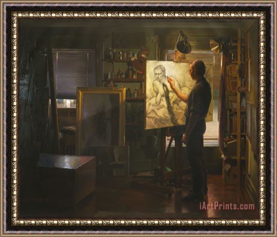 Jacob Collins Grimaldi in Studio Framed Painting