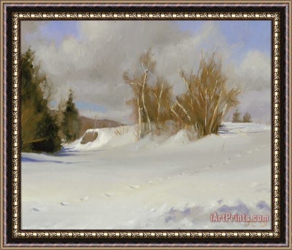 Jacob Collins Tracks in Snow Framed Painting
