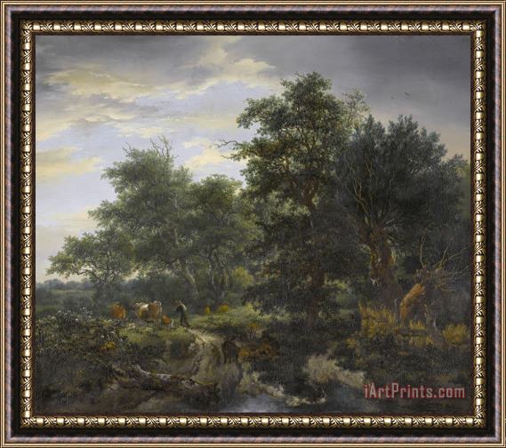 Jacob Isaacksz. Van Ruisdael Forest Scene Framed Painting