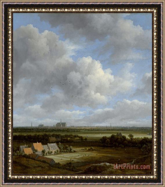 Jacob Isaacksz. Van Ruisdael View of Haarlem From The Northwest, with The Bleaching Fields in The Foreground Framed Print