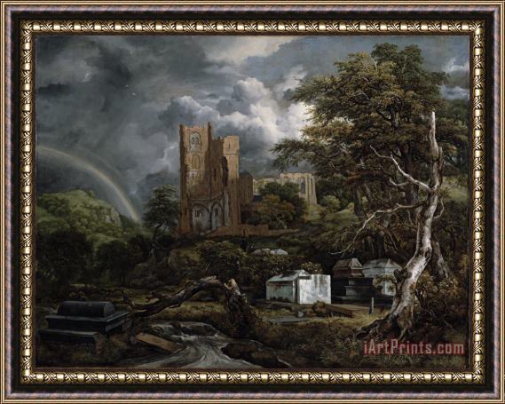 Jacob Isaaksz Ruisdael The Jewish Cemetery Framed Painting
