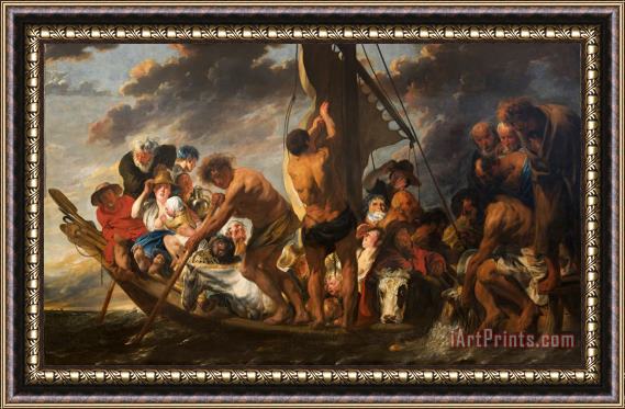 Jacob Jordaens The Tribute Money. Peter Finding The Silver Coin in The Mouth of The Fish. Framed Print