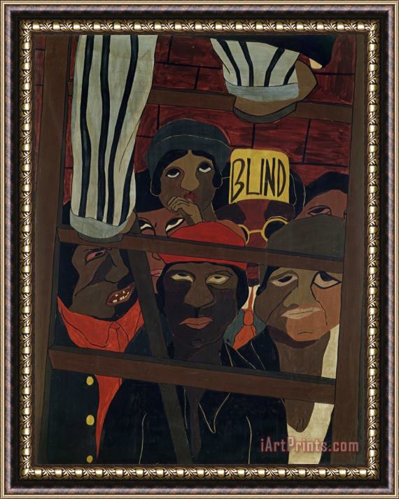 Jacob Lawrence Street Orator's Audience Framed Painting