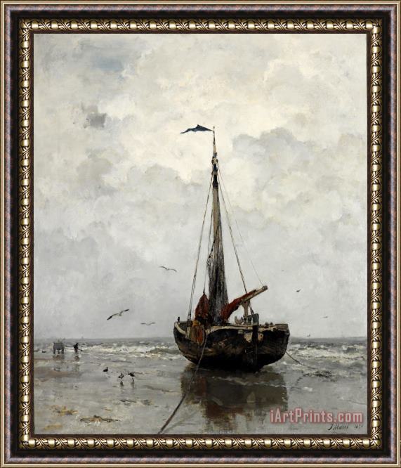 Jacob Maris Fishing Boat Framed Painting