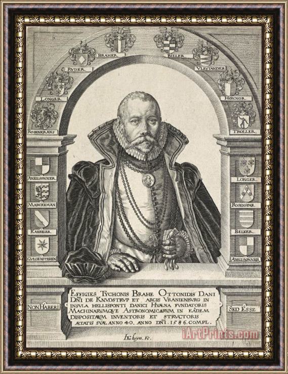 Jacques de Gheyn Ii Portrait of Tycho Brahe, Astronomer (without a Hat) Framed Print