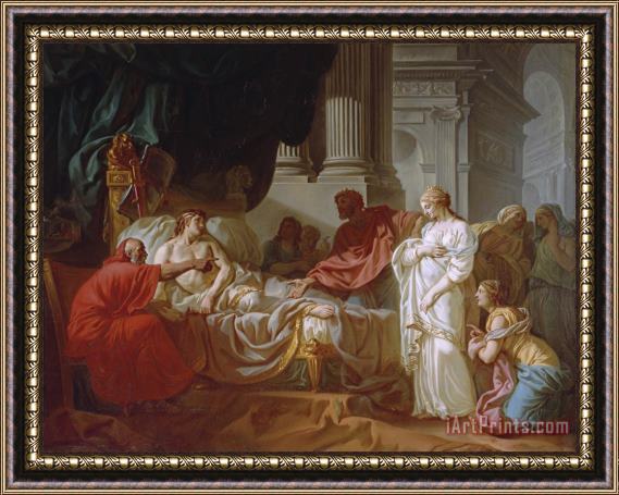 Jacques Louis David Erasistratus Discovers The Cause of Antiochus's Disease Framed Print