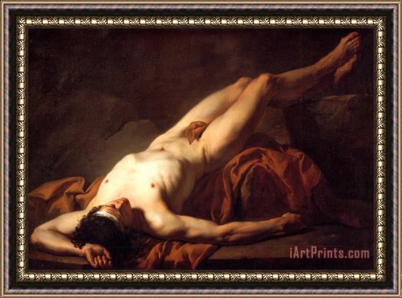 Jacques Louis David Male Nude Known As Hector Framed Print