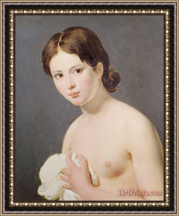 Jacques Louis David Portrait Of A Young Girl Framed Print