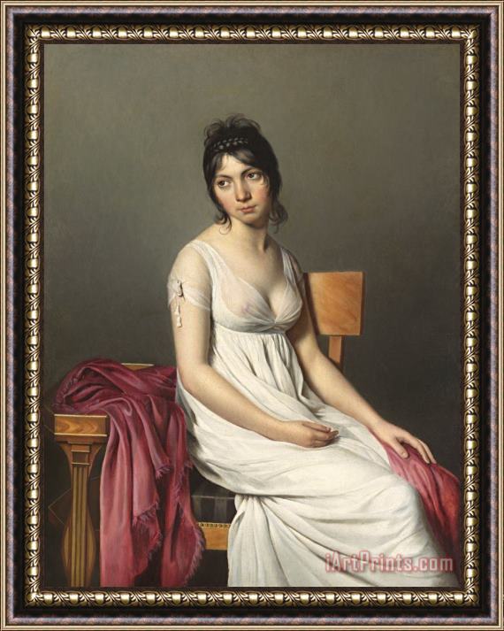 Jacques Louis David Portrait Of A Young Woman In White Framed Print