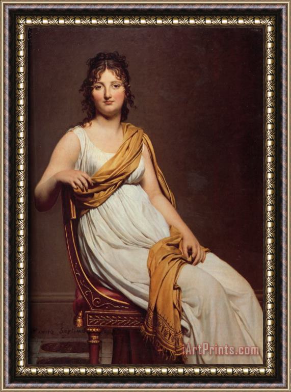 Jacques Louis David Portrait of Henriette De Verninac Framed Painting