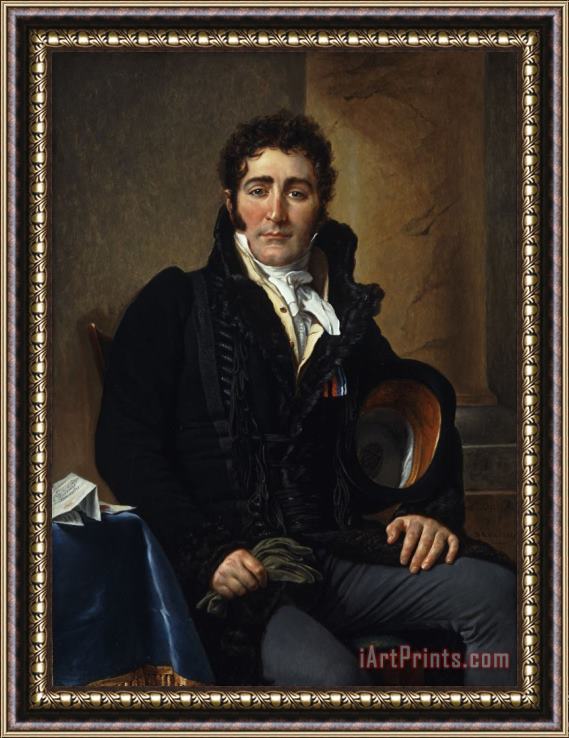 Jacques Louis David Portrait of The Comte De Turenne Framed Painting