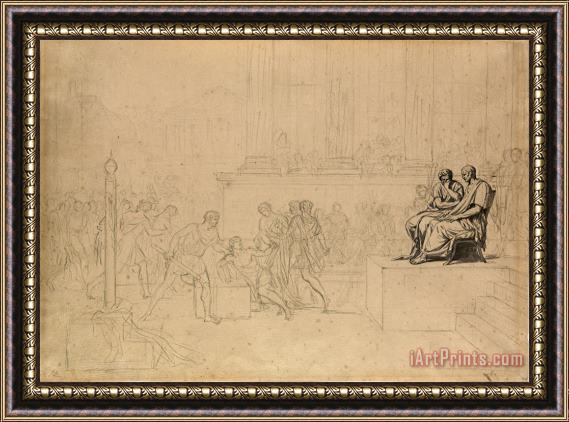 Jacques Louis David Study for The Execution of The Sons of Brutus Framed Painting