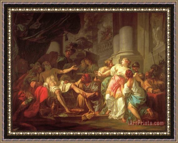 Jacques Louis David The Death of Seneca Framed Painting
