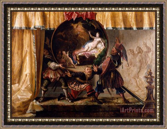 Jacques Vigoureux Duplessis Painted Fire Screen Framed Print