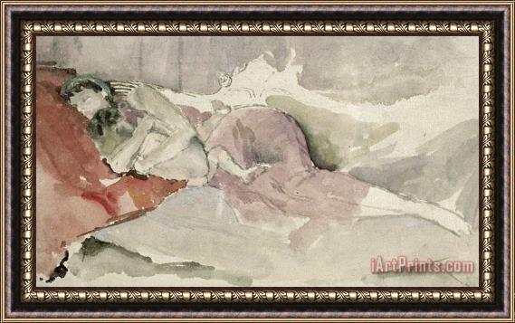 James Abbott McNeill Whistler Mother And Child On A Couch Framed Painting