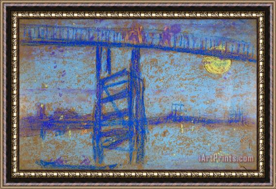 James Abbott McNeill Whistler Nocturne Battersea Bridge Framed Painting