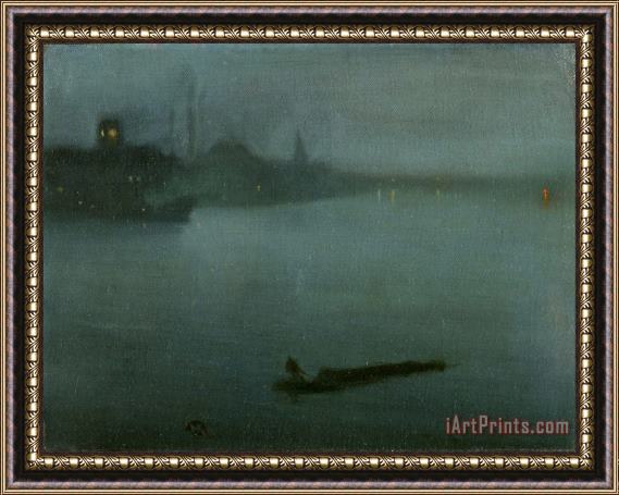 James Abbott McNeill Whistler Nocturne in Blue And Silver Framed Painting