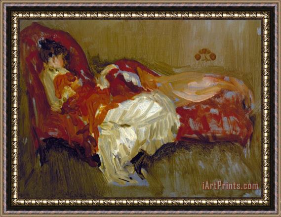 James Abbott McNeill Whistler Note in Red: The Siesta Framed Painting