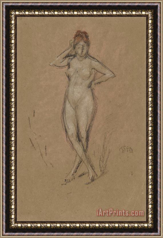 James Abbott McNeill Whistler Nude Standing with Legs Crossed Framed Painting