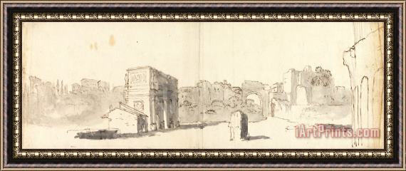 James Barry Rome, a View of The Arch of Constantine with Other Ruins Framed Painting