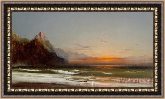 James Hamilton Evening on The Seashore, 1867 Framed Print