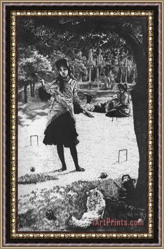 James Jacques Joseph Tissot Croquet Framed Painting