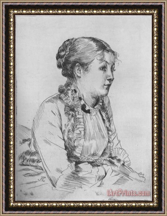 James Jacques Joseph Tissot Portrait of a Woman Framed Painting