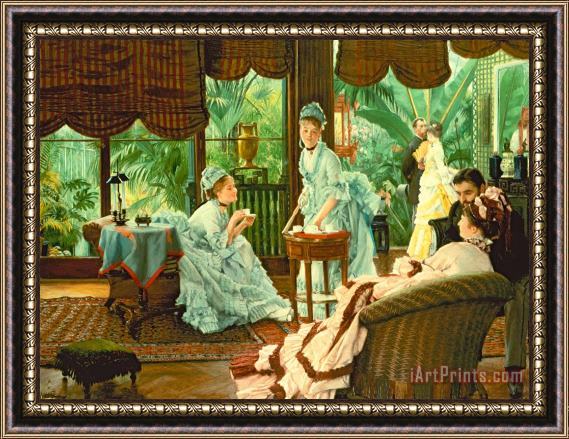 James Jacques Tissot In The Conservatory Framed Print