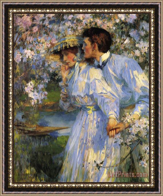James Jebusa Shannon In The Springtime Framed Painting
