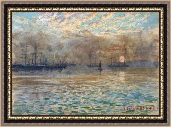 James M. Nairn Winter Morning, Wellington Harbour Framed Painting