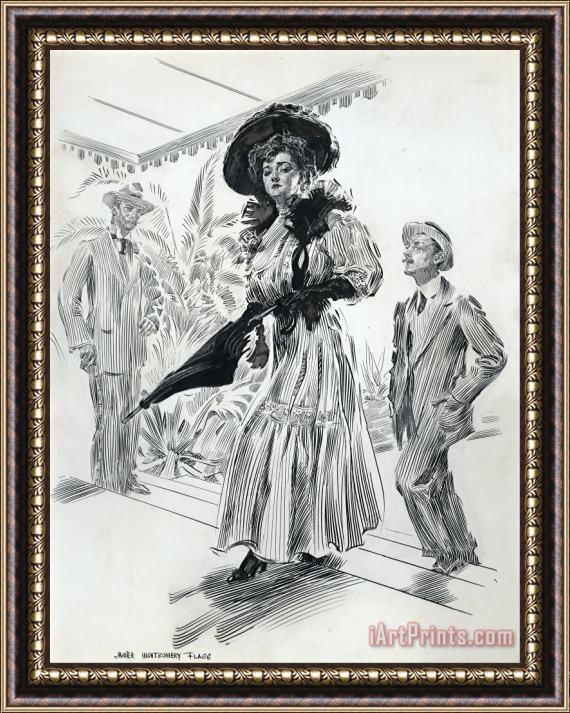 James Montgomery Flagg She Sailed Majestically Past The Wretch, Followed Meekly by Septimus Framed Print