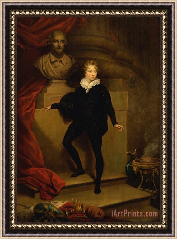 James Northcote Master Betty As Hamlet, Before a Bust of Shakespeare Framed Print