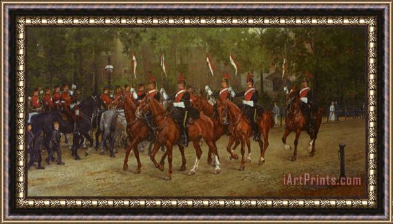 James Prinsep Beadle 12th Lancers Saluting The Band of The 2nd Lifeguards Framed Print