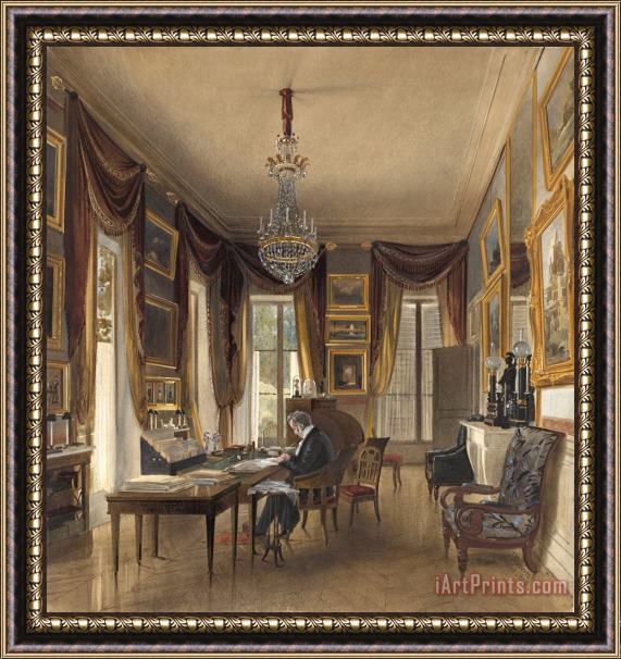 James Roberts The Study of King Louis Philippe at Neuilly Framed Painting