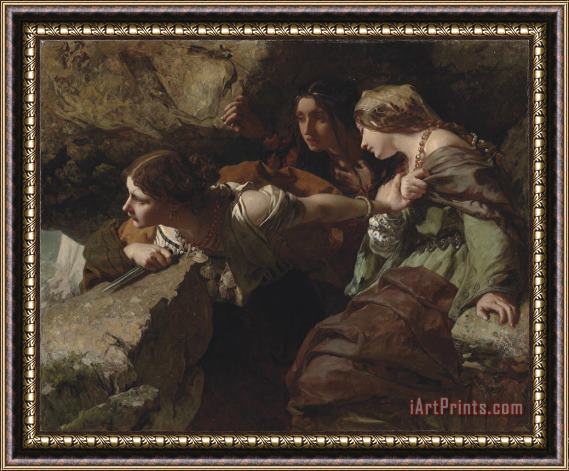 James Sant Courage, Anxiety, And Despair Watching The Battle Framed Print