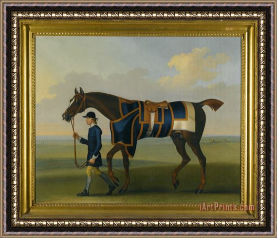 James Seymour Portrait of The Racehorse Sedbury with a Groom Framed Painting