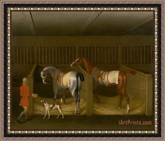 James Seymour The Stables And Two Famous Running Horses Belonging to His Grace, The Duke of Bolton Framed Print
