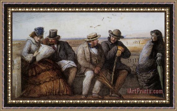 James Smetham Seaside Gossips Framed Painting