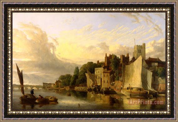 James Stark Lambeth From The River Looking Towards Westminster Bridge Framed Painting