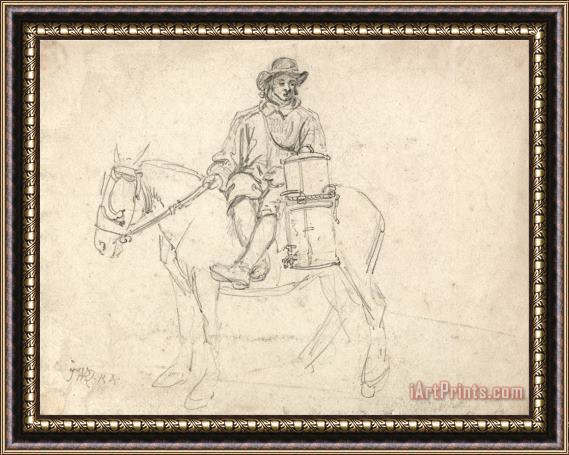 James Ward A Farmhand Riding Side Saddle, Carrying an Urn Framed Print
