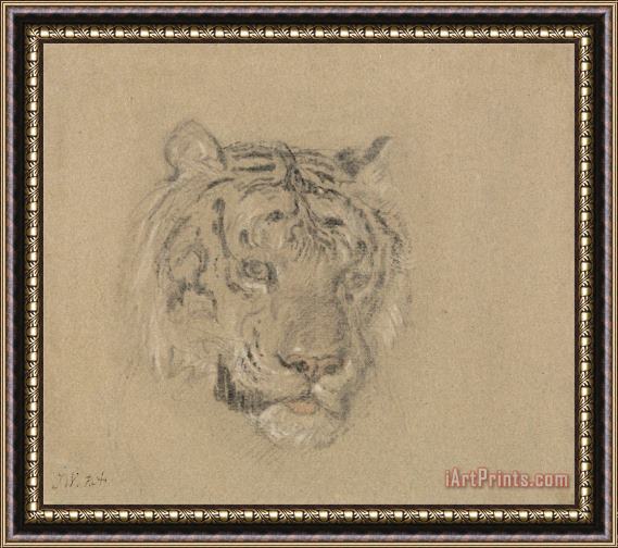 James Ward Head of a Tiger Framed Painting