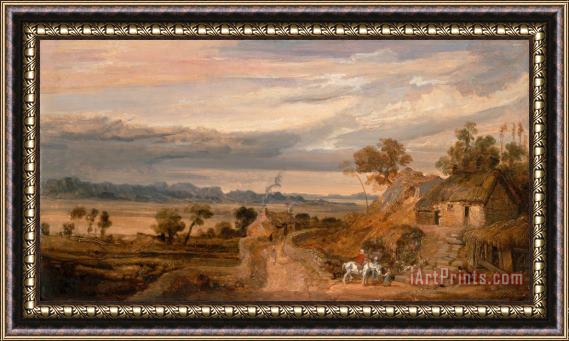 James Ward Landscape with Cottages Framed Print