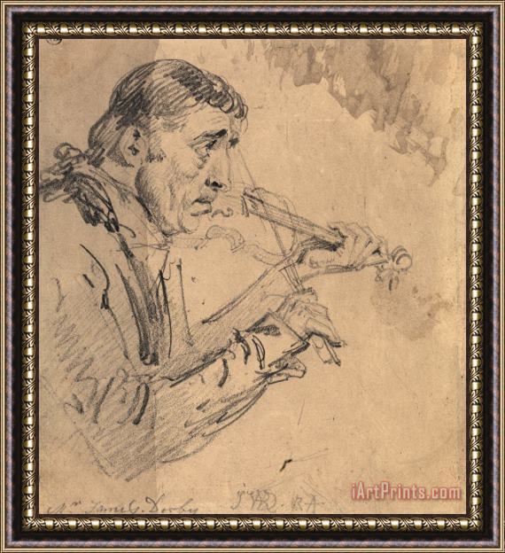 James Ward Mr. James Derby Playing The Violin Framed Print
