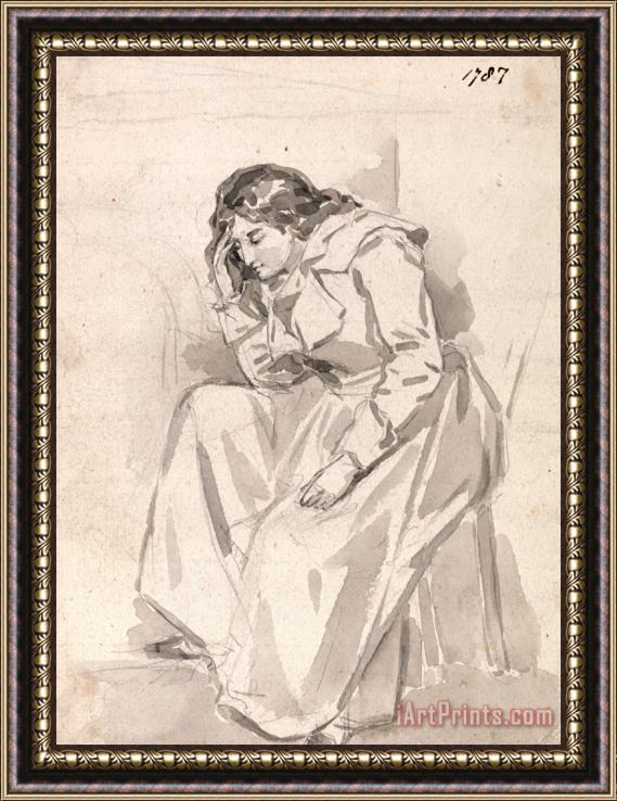 James Ward Study of a Seated Woman Framed Print