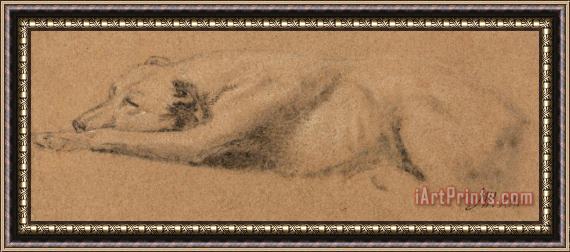 James Ward Study of a Sleeping Dog Framed Painting